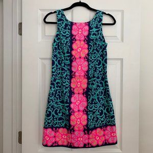 Lilly Pulitzer Delia Shift Dress Fountain Hopping Engineered sz 2